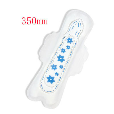 Bom preço Venda por atacado Super Soft White Blue Chip Disposable 350mm Pad sanitário para Mulher on-line