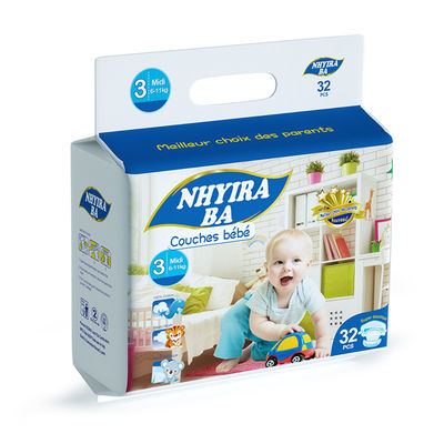 Bom preço As fraldas descartáveis impressas TUV/ISO respiráveis macios do tecido do bebê aprovaram on-line
