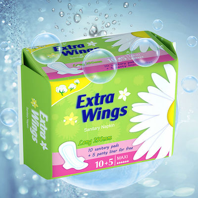 Bom preço A elevação absorve almofadas do período do guardanapo sanitário 280mm do uso da noite do algodão com asas on-line