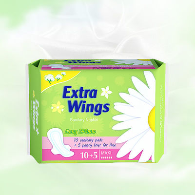 Bom preço Acessórios sanitários femininos verdes Toalhas menstruais Algodão orgânico Asa extra macia on-line
