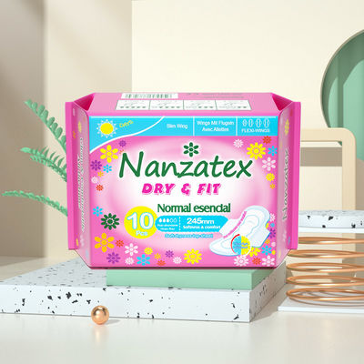 Bom preço Ultra fina absorção rápida Chip verde Serviços sanitários femininos Super absorvente descartável Forma alada on-line