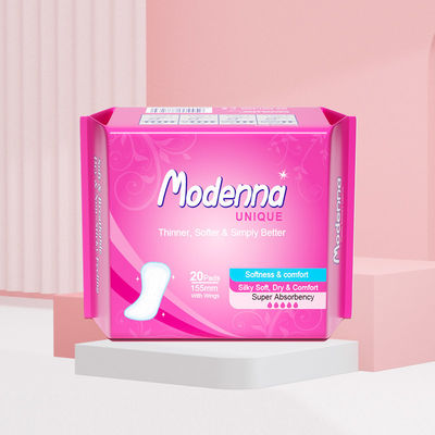 Pulpa de madeira descartável suave para guardanapo sanitário Pad de algodão feminina Ultra espesso