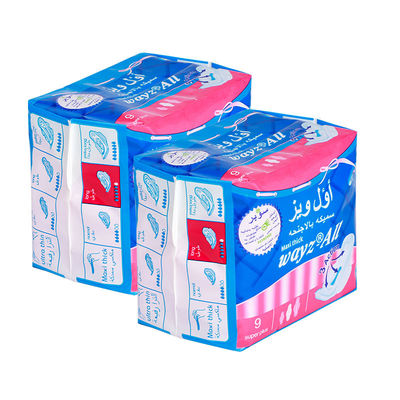 Bom preço Serviços sanitários de algodão branco de alta qualidade Marca Impressão azul Serviços sanitários Oem Pad sanitário on-line