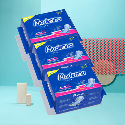 Bom preço OEM Marca Modenna Tamanho Mulheres algodão almofadas menstruais guardanapo sanitário on-line